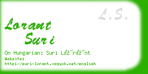 lorant suri business card